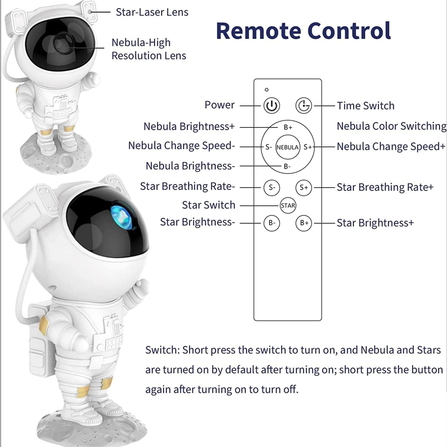 Astronaut Galaxy Projector Night Light 