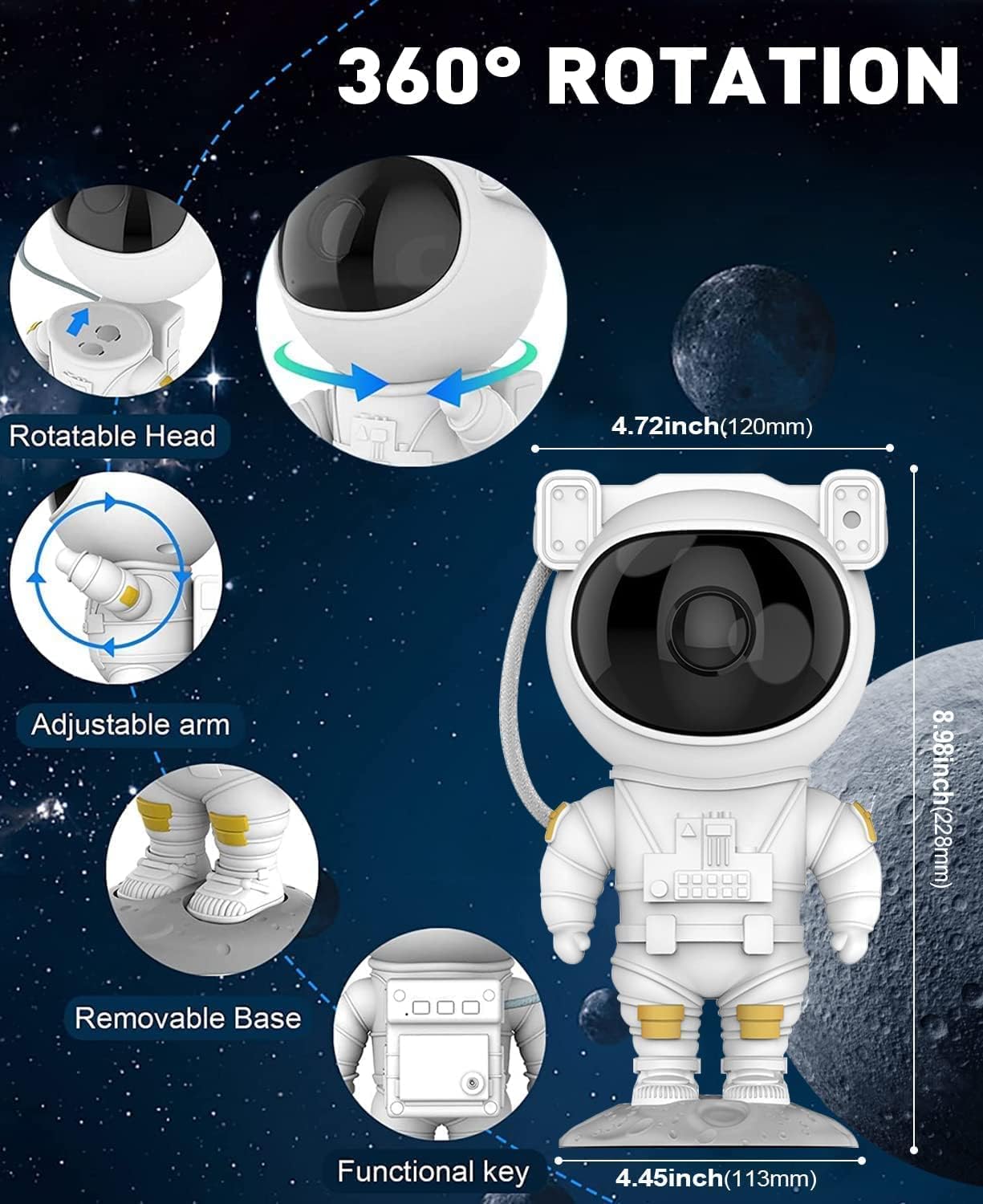 Astronaut Galaxy Projector Night Light 
